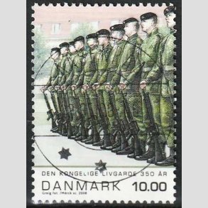 FRIM�RKER DANMARK | 2008 - AFA 1534 - Livgarden 350 �r. - 10,00 Kr. flerfarvet - Lux Stemplet