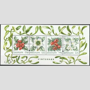 FRIM�RKER DANMARK | 2008 - AFA 1560 - Vinterb�r - Miniark 28.50 Kr. flerfarvet - Lux Stemplet 