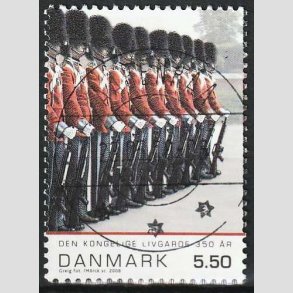 FRIM�RKER DANMARK | 2008 - AFA 1533 - Livgarden 350 �r. - 5,50 Kr. flerfarvet - Lux Stemplet
