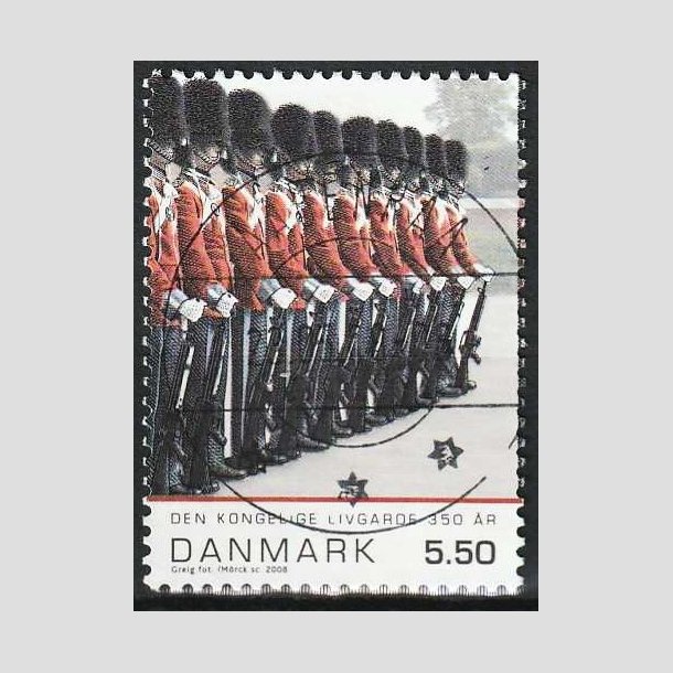 FRIMRKER DANMARK | 2008 - AFA 1533 - Livgarden 350 r. - 5,50 Kr. flerfarvet - Lux Stemplet