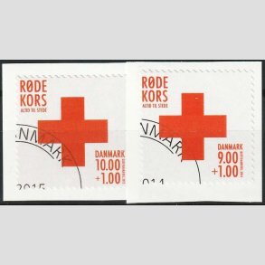 FRIMRKER DANMARK | 2014/15 - AFA 1782+1811 - Rde Kors mrker - Flot Stemplet
