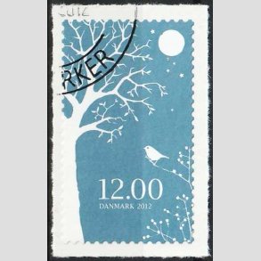FRIMRKER DANMARK | 2012 - AFA 1723 - Vinter - 12,00 Kr. flerfarvet - Pnt Stemplet