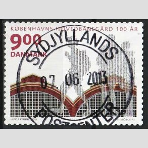 FRIM�RKER DANMARK | 2011 - AFA 1677A - KBH Hovedbaneg�rd 100 �r - 9,00 Kr. - Pragt Stemplet