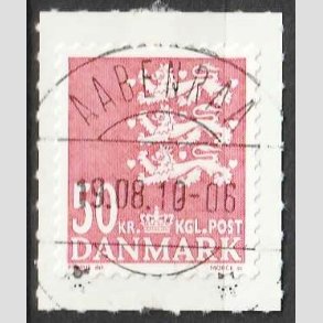 FRIMRKER DANMARK | 2010 - AFA 824E - Lille Rigsvben - 50,00 Kr. rd - Sjlden flot kvalitet