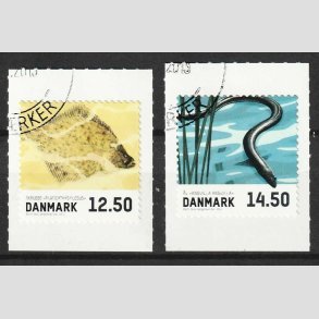 FRIM�RKER DANMARK | 2013 - AFA 1728+29 - Fisk - skrubbe + �l - P�nt Stemplet 