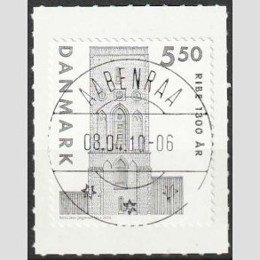 FRIMRKER DANMARK | 2010 - AFA 1614E - Ribe 1300 r. - 5,50 Kr. grsort - Lux Stemplet