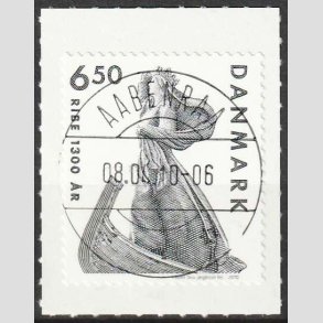 FRIMRKER DANMARK | 2010 - AFA 1615E - Ribe 1300 r - 6,50 Kr. grlig - Lux Stemplet