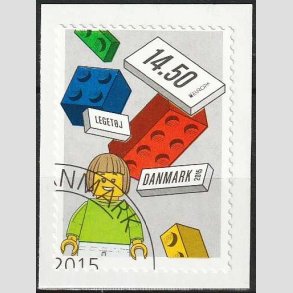 FRIM�RKER DANMARK | 2015 - AFA 1806 - LEGO-klodser - 14,50 Kr. flerfarvet - P�nt Stemplet 