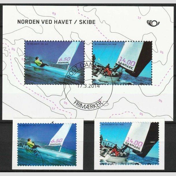 FRIMRKER DANMARK | 2014 - AFA 1778A-80A - Norden ved havet III - St + Miniark - Flot Stemplet
