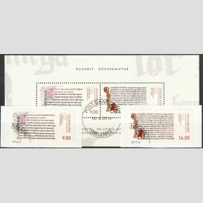 FRIM�RKER DANMARK | 2014 - AFA 1793A - H�ndskrifter - Miniark + s�t - Flot stemplet