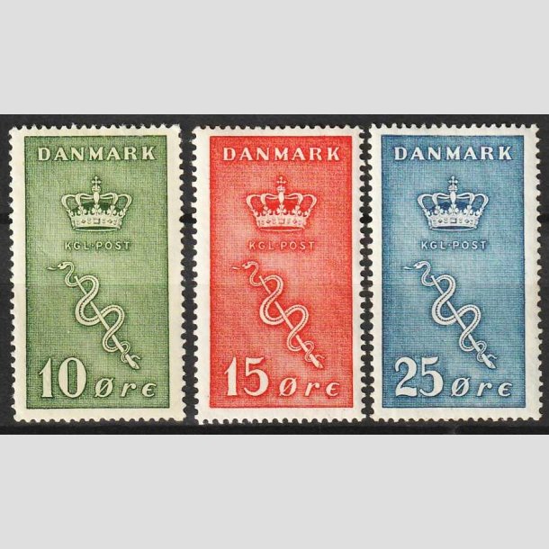 FRIMRKER DANMARK | 1929 - AFA 178,179,180 - Krftfrimrker i komplet st - Ubrugt