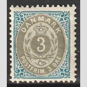FRIM�RKER DANMARK | 1902 - AFA 22C - 3 �re bl�/gr� - Ubrugt