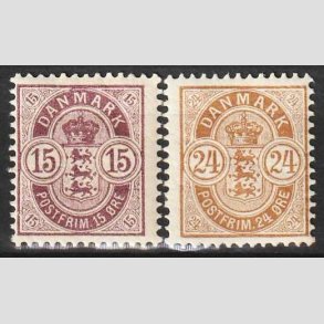 FRIM�RKER DANMARK | 1901-02 - AFA 38+39 - 15 + 24 �re - Ubrugt