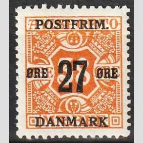 FRIMRKER DANMARK | 1918 - AFA 92 - 27 re/38 re orange provisorium - Ubrugt