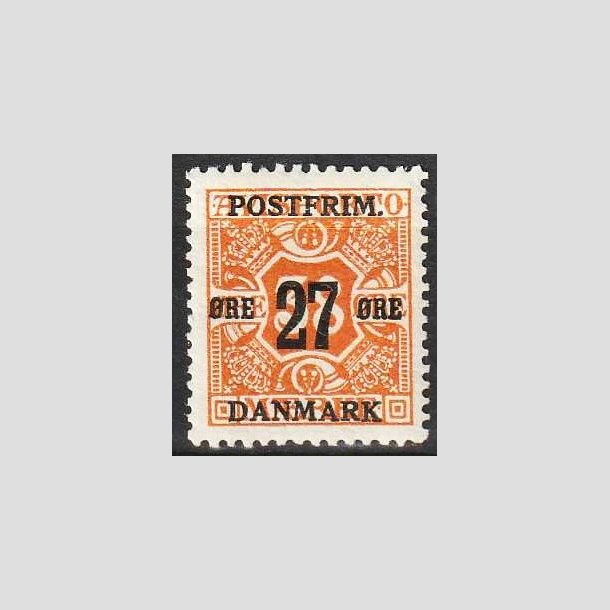 FRIMRKER DANMARK | 1918 - AFA 92 - 27 re/38 re orange provisorium - Ubrugt