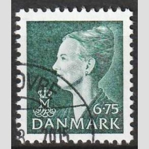 FRIMRKER DANMARK | 1999 - AFA 1203 - Dronning Margrethe II - 6,75 Kr. grn - Flot hjrnestemplet