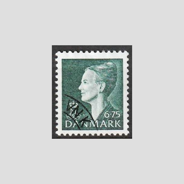 FRIMRKER DANMARK | 1999 - AFA 1203 - Dronning Margrethe II - 6,75 Kr. grn - Flot hjrnestemplet