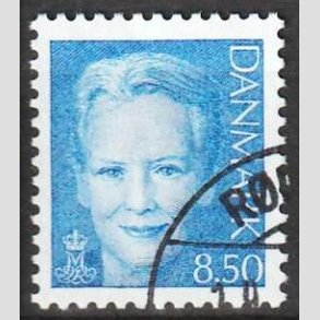 FRIMRKER DANMARK | 2003 - AFA 1340 - Dronning Margrethe II - 8,50 Kr. lysebl - Pnt Stemplet 