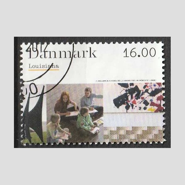 FRIMRKER DANMARK | 2008 - AFA 1542 - Kunstmuseet Louisiana - 16,00 Kr. flerfarvet - Pnt Stemplet
