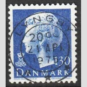 FRIMRKER DANMARK | 1975 - AFA 586 - Dronning Margrethe - 130 re bl - Lux Stemplet Lyngby