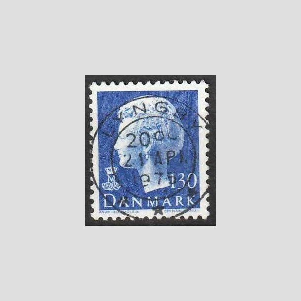 FRIMRKER DANMARK | 1975 - AFA 586 - Dronning Margrethe - 130 re bl - Lux Stemplet Lyngby
