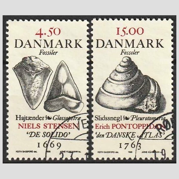 FRIMRKER DANMARK | 1998 - AFA 1192+94 - Fossiler - 4,50 + 15,00 Kr. - Pnt Stemplet