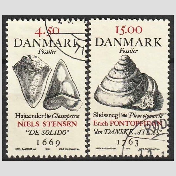FRIMRKER DANMARK | 1998 - AFA 1192+94 - Fossiler - 4,50 + 15,00 Kr. - Pnt Stemplet