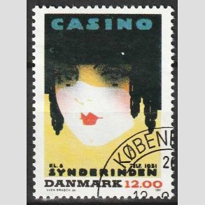 FRIM�RKER DANMARK | 1991 - AFA 1002 - Dansk Plakatkunst - 12,00 Kr. flerfarvet - P�nt Stemplet 