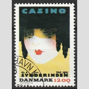 FRIM�RKER DANMARK | 1991 - AFA 1002 - Dansk Plakatkunst - 12,00 Kr. flerfarvet - P�nt Stemplet 