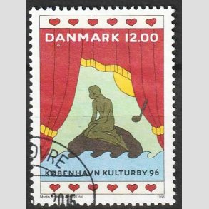 FRIM�RKER DANMARK | 1996 - AFA 1110 - K�benhavn Kulturby 96 - 12,00 Kr. flerfarvet - P�nt Stemplet