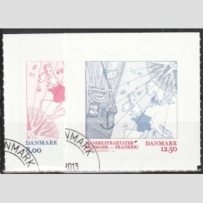 FRIM�RKER DANMARK | 2013 - AFA 1760+61 - Handelstraktater - 8,00 + 12,50 Kr. - P�nt Stemplet 