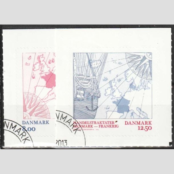 FRIMRKER DANMARK | 2013 - AFA 1760+61 - Handelstraktater - 8,00 + 12,50 Kr. - Pnt Stemplet 