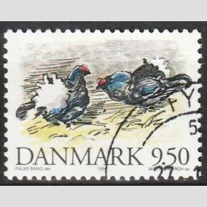 FRIM�RKER DANMARK | 1994 - AFA 1079 - Truede danske dyr - 9,50 Kr. Urfugl - P�nt Stemplet