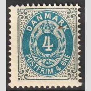 FRIM�RKER DANMARK | 1895 - AFA 23By - 4 �re gr�/bl� - Ubrugt