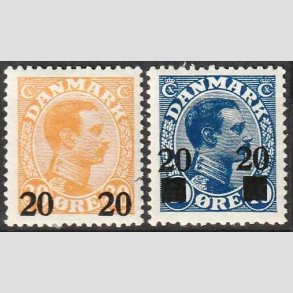 FRIMRKER DANMARK | 1926 - AFA 152,153 - Chr. X provisorier st - Ubrugt