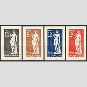 FRIMRKER DANMARK | 1938 - AFA 249,250,251 - Thorvaldsen utakket prvetryk - Postfrisk med lim