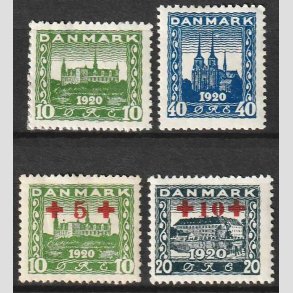 FRIM�RKER DANMARK | 1921 - AFA 115/116 + 120/121 - Genforening + R�de Kors - Ubrugt