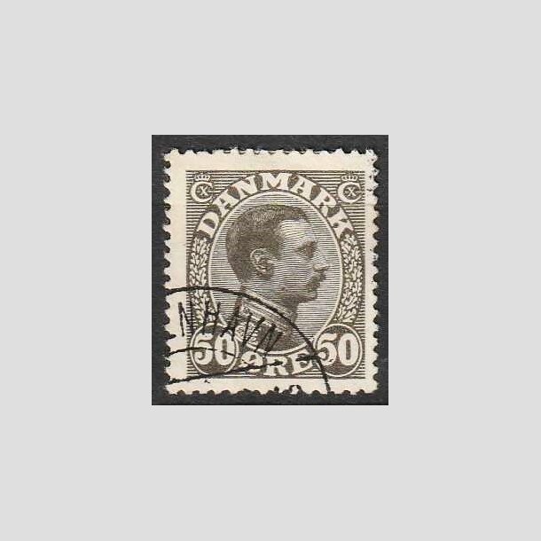 FRIMRKER DANMARK | 1921-22 - AFA 129 - Chr. X 50 re olivengr - Stemplet
