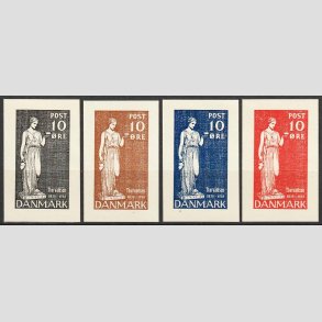 FRIMRKER DANMARK | 1938 - AFA 249,250,251 - Thorvaldsen utakket prvetryk - Postfrisk med lim