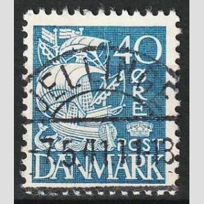 FRIM�RKER DANMARK | 1940 - AFA 260 - Karavel 40 �re bl� Type II - Lux Stemplet Jellinge