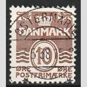 FRIM�RKER DANMARK | 1937-38 - AFA 235a - B�lgelinie 10 �re brun - Lux Stemplet �stermarie