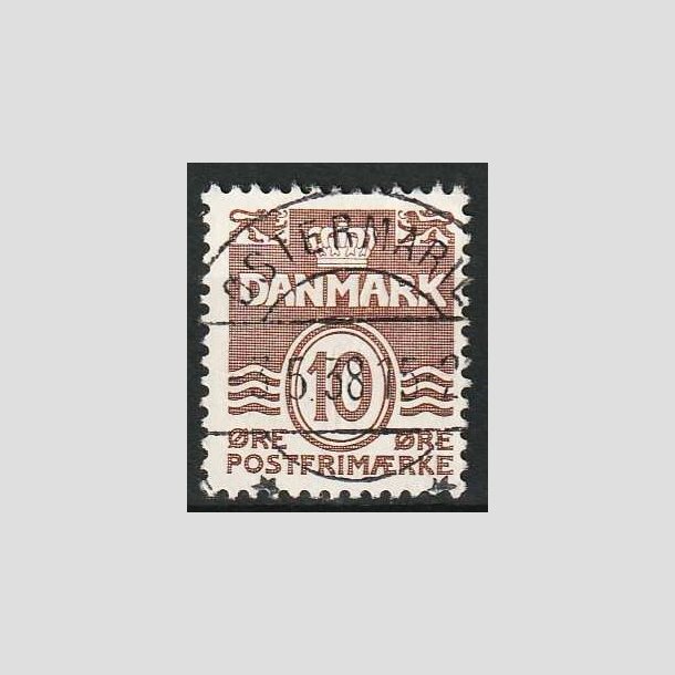FRIMRKER DANMARK | 1937-38 - AFA 235a - Blgelinie 10 re brun - Lux Stemplet stermarie