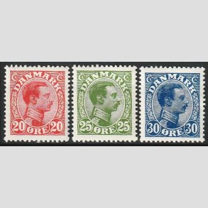 FRIMRKER DANMARK | 1925-26 - AFA 147-49 - Chr. X 20-30 re - Postfrisk