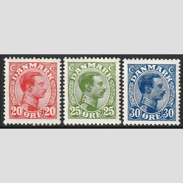 FRIMRKER DANMARK | 1925-26 - AFA 147-49 - Chr. X 20-30 re - Postfrisk