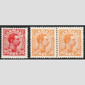 FRIMRKER DANMARK | 1921-22 - AFA 126+27 - Chr. X 25 + 30 re i par - Postfrisk