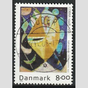 FRIM�RKER DANMARK | 2006 - AFA 1487 - COBRA-malere - 8,00 Kr. flerfarvet - Pragt Stemplet Odder