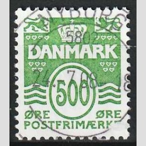 FRIM�RKER DANMARK | 2008 - AFA 1530E - B�lgelinie - 500 �re lys gr�n - Pragt Stemplet