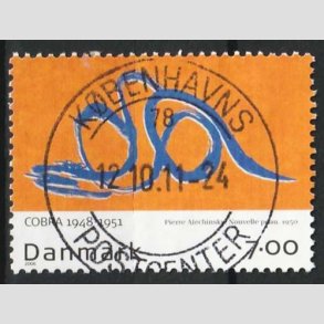 FRIM�RKER DANMARK | 2006 - AFA 1486 - Cobra-malere 9. - 7,00 Kr. Pierre Alechinsky - Pragt Stemplet 