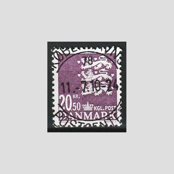 FRIMRKER DANMARK | 2008 - AFA 1532 - Lille Rigsvben - 20,50 Kr. violet - Pragt Stemplet