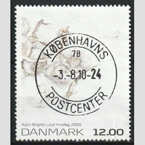 FRIMRKER DANMARK | 2009 - AFA 1594 - Frimrkekunst 13. - 12,00 Kr. flerfarvet - Pragt Stemplet 